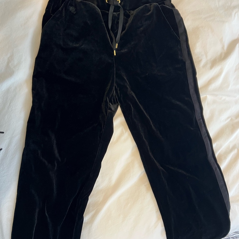 Women’s Ralph Lauren Black Velour Pants